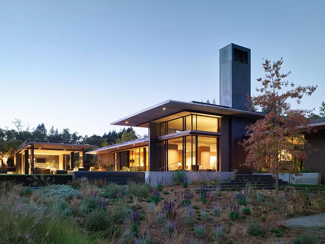 Jim Olson’s Tranquil Meadow House near Woodside, California