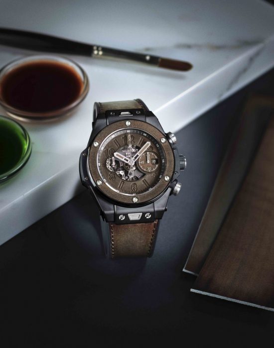 Berluti and Hubolt collaboratively creates the Unico Big Bang Cold Brown Watch