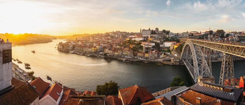 A captivating view of the city of Porto, Portugal, with historic architecture and vibrant streets